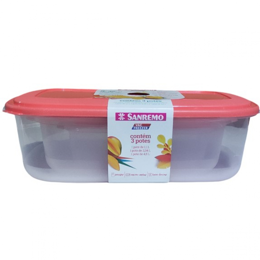 Juego de 3 táper rectangulares de plástico 390/2C Sanremo - Miniatura 3