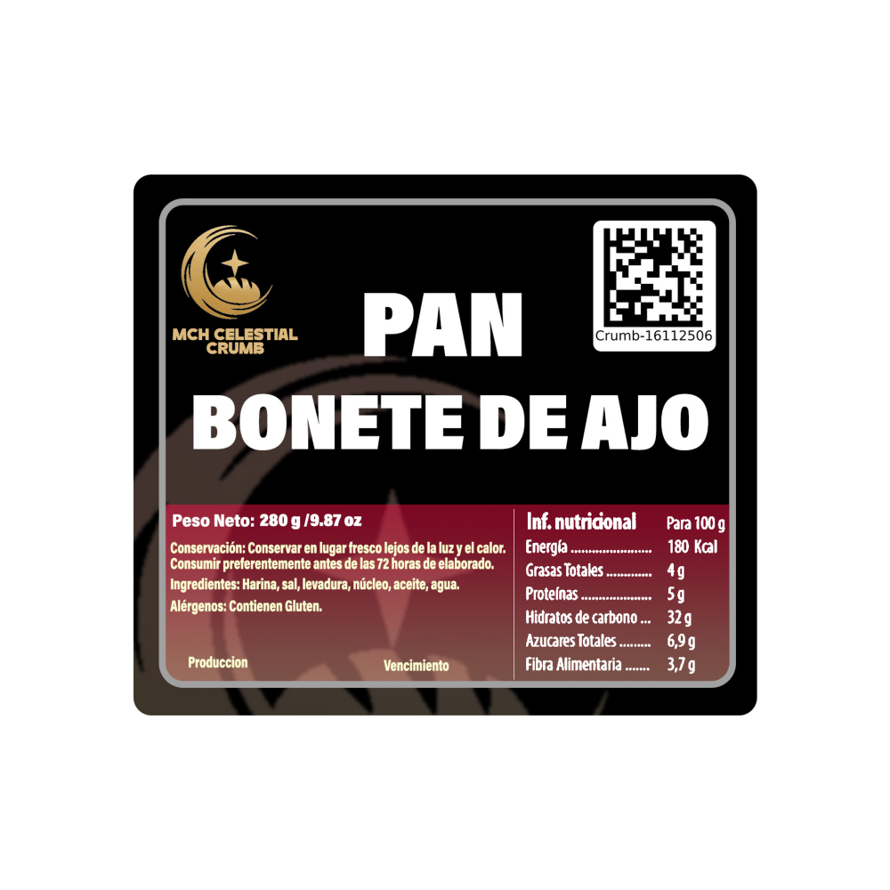Pan bonete de ajo MCH-Celestial Crumb (280 g / 9.87 oz) - Miniatura 3