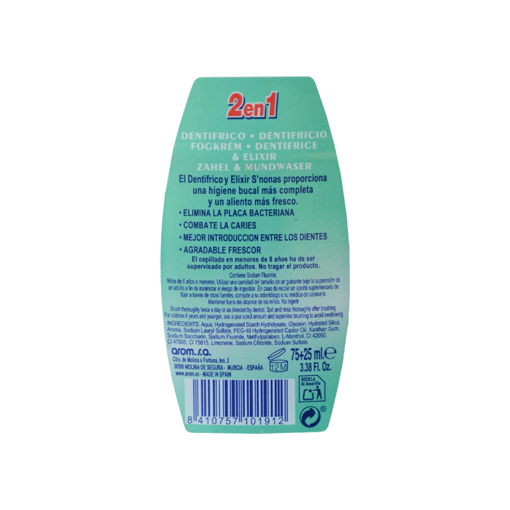 Dentífrico elixir clorofila S'nonas (100 ml / 3.38 oz) - Miniatura 4