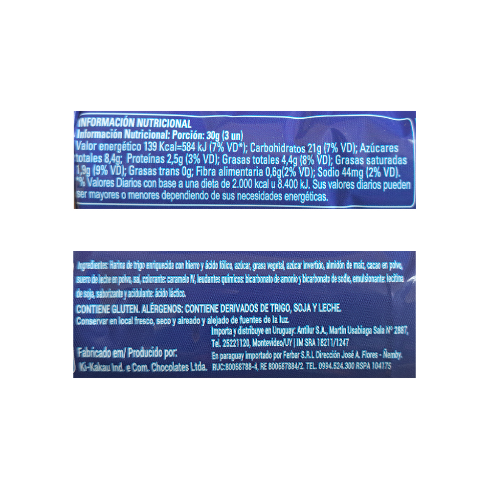 Galletas de chocolate rellenas con crema de vainilla Fofinho Ki-kakao (110 g / 3.9 oz) - Miniatura 3