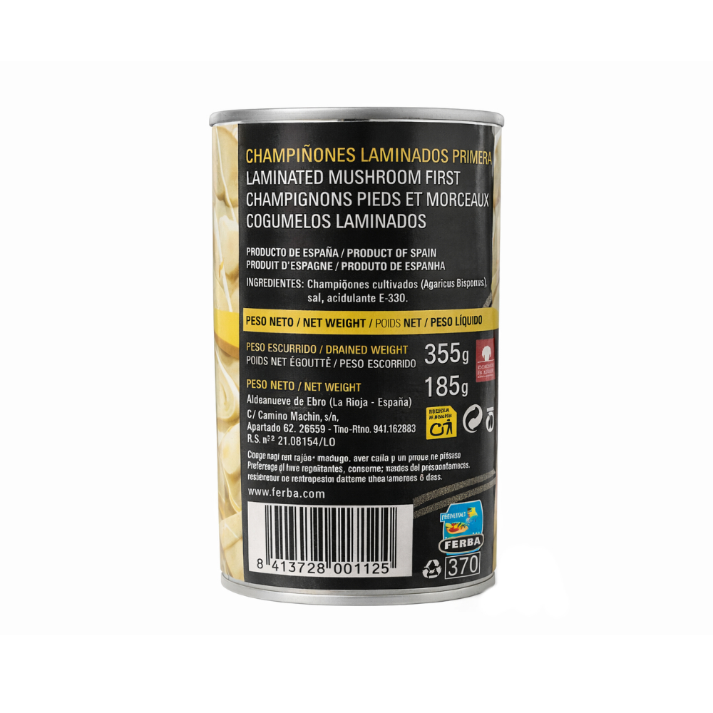 Champiñones laminados Ferba (355 g / 12.52 oz) - Miniatura 2