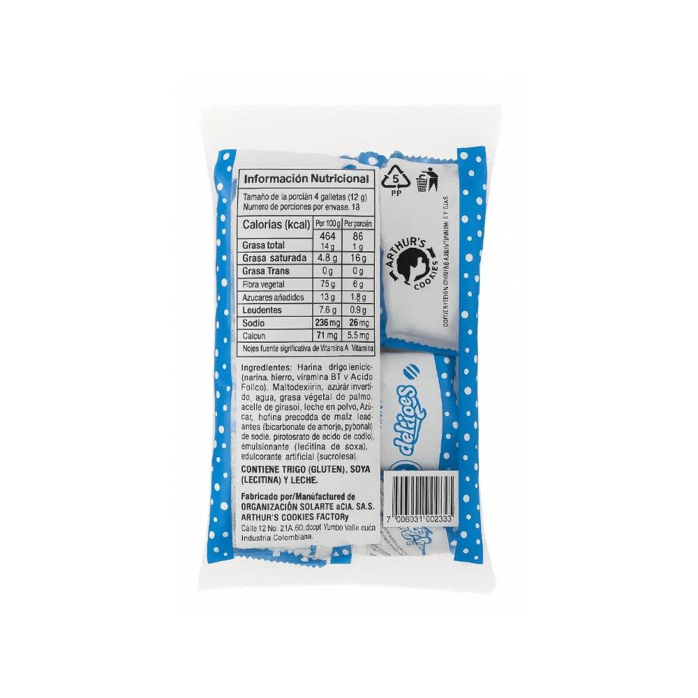 Galletas con leche sabor vainilla Delechitas (216 g / 7.6 oz) - Miniatura 2