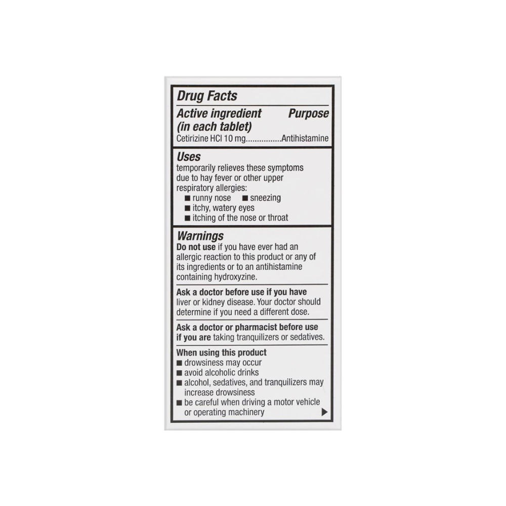 Clorhidrato de cetirizina 10 mg GoodSense (30 tabletas) - Miniatura 2