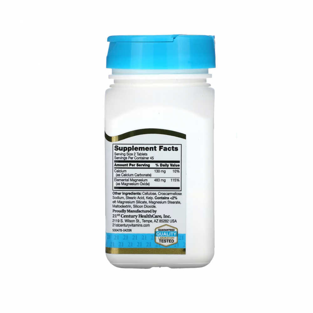 Oxido de magnesio 400 mg 21st Century (90 tabletas) - Miniatura 2