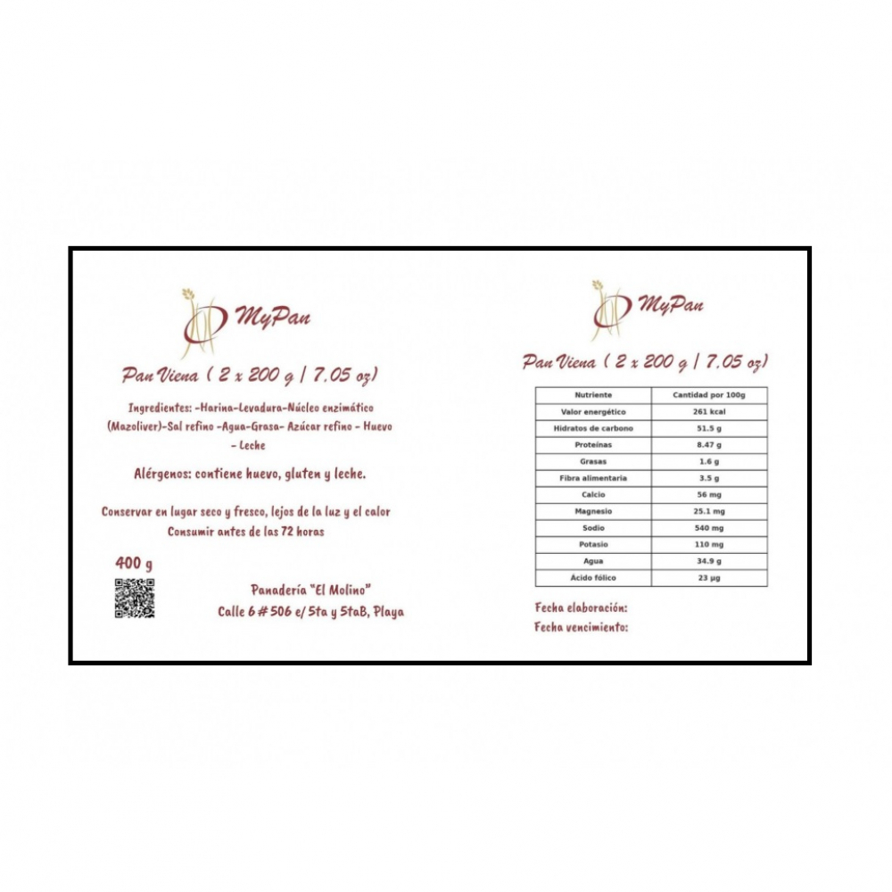 Pan Viena ( 2 X 200 g / 7,05 oz) - Miniatura 3