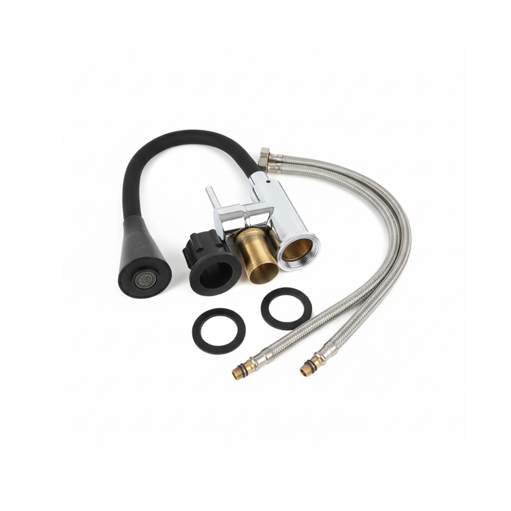 Grifo monomando mesclador negro con cuello flexible para fregadero Griven - Miniatura 2