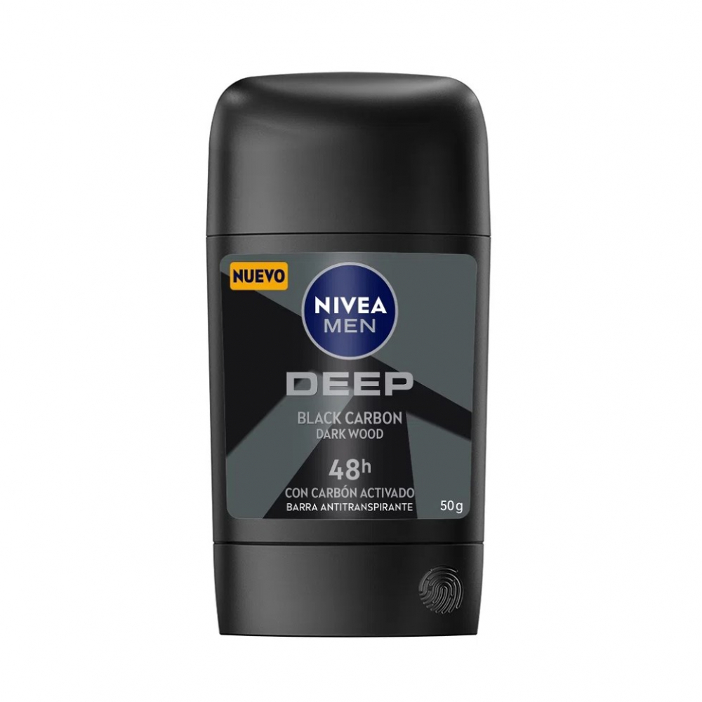 Desodorante en barra antitranspirante Nivea Men Deep Black Carbón (50 g / 1.76 oz) - Miniatura 2
