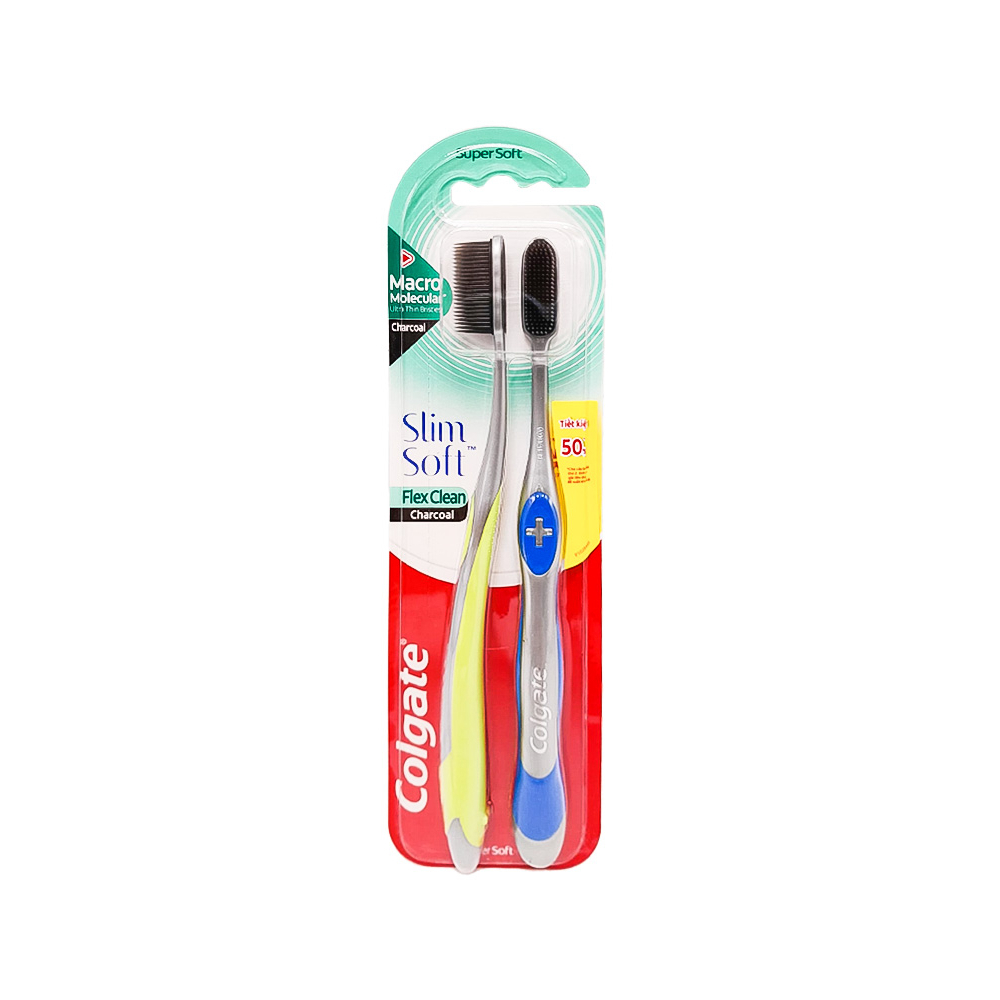 Cepillo de dientes con cerdas suaves de carbón Flex Clean Colgate (2 U) - Miniatura 2