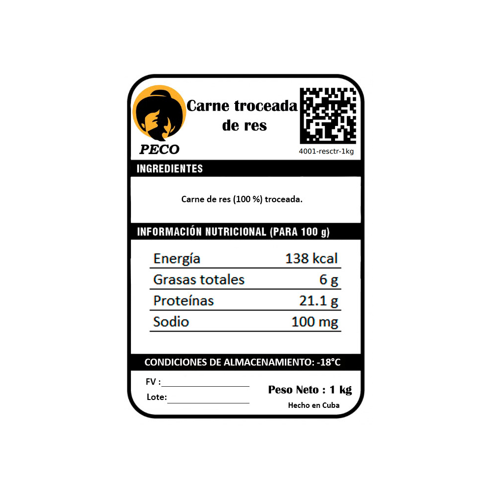 Carne troceada de res Peco (1 kg / 2.2 lb) - Miniatura 3
