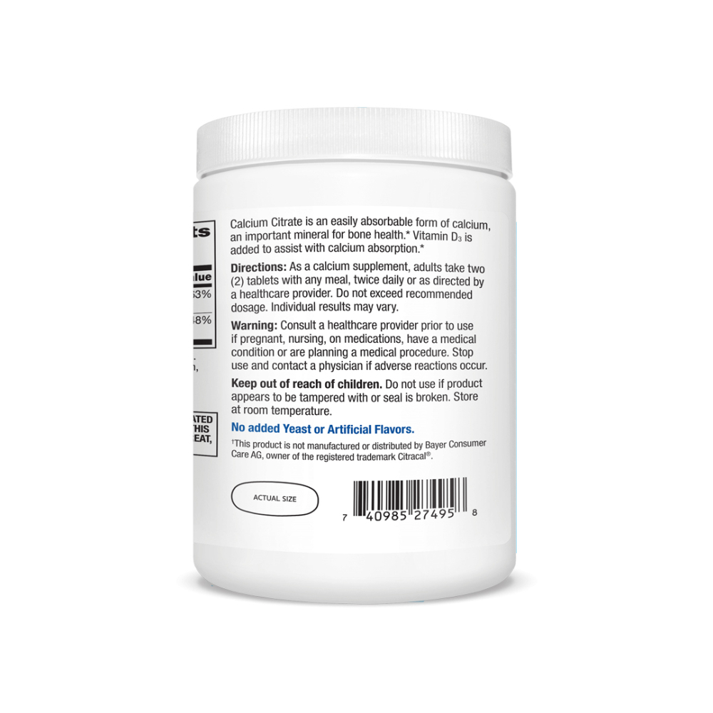 Citrato de calcio + Vitamina D3 21st Century (400 tabletas) - Miniatura 4