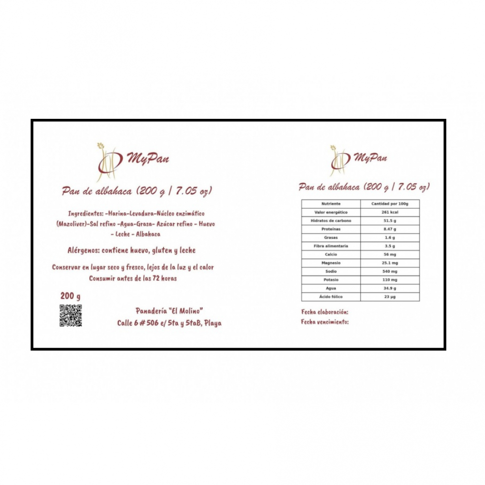 Pan de albahaca ( 2 X 200 g / 7.05 oz) - Miniatura 2