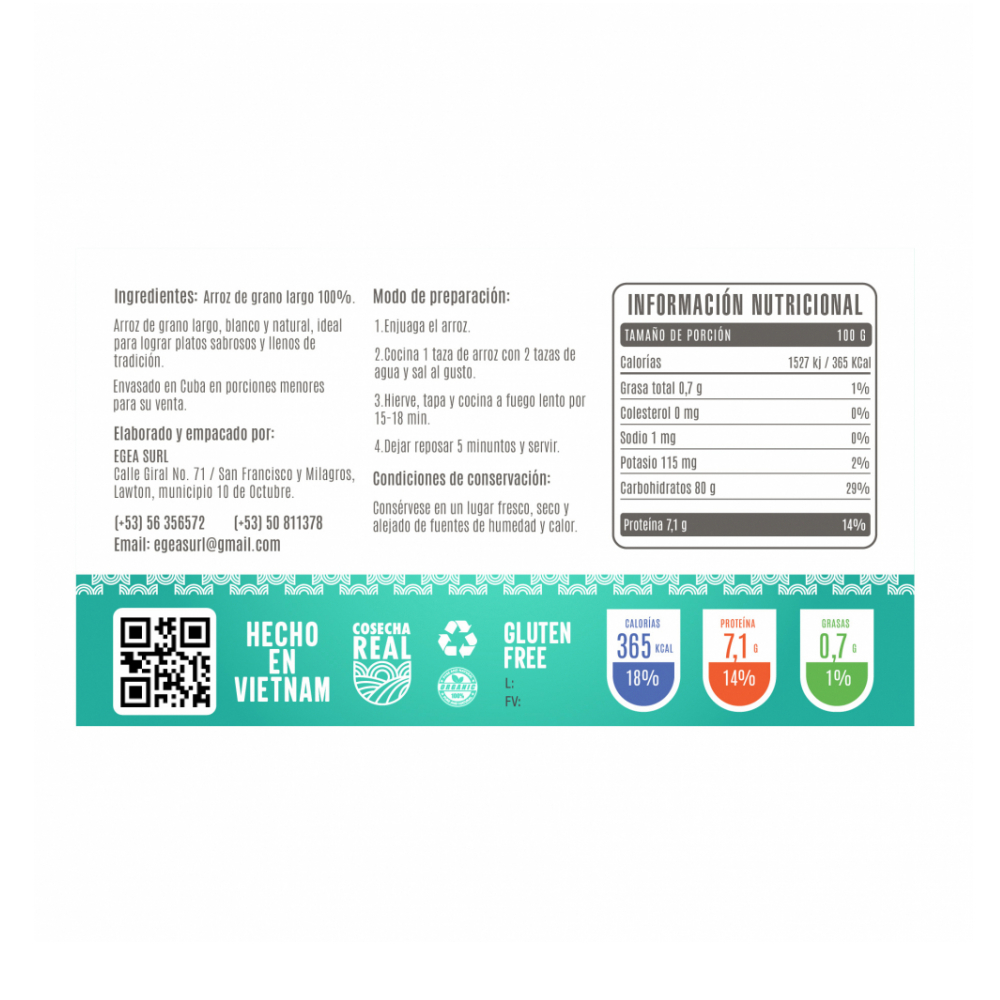 Arroz de grano largo Cosecha Real (3 x 1 kg / 2.2 lb) - Miniatura 2