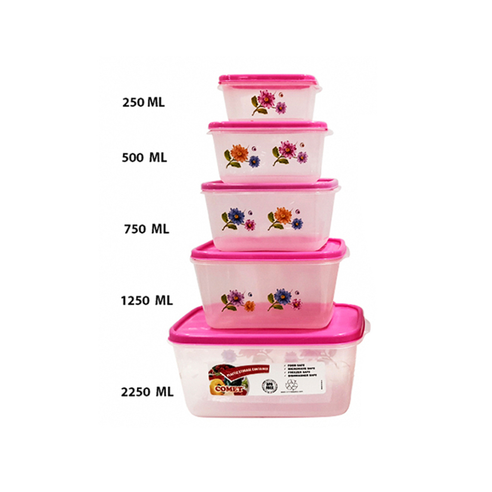 Pozuelos rectangulares - contenedores- con tapa de cierre a presión Comet (5 U) - Miniatura 4