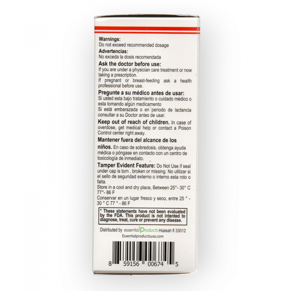 Jarabe de berro, cebolla, rábano y miel sin omega 3. Sabor menta ELP Essential (240 ml / 8 fl. oz) - Miniatura 3