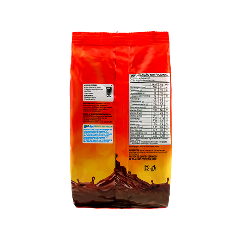 Chocolate en polvo instantáneo con vitaminas Apti (400 g / 14.1 oz) - Miniatura 3