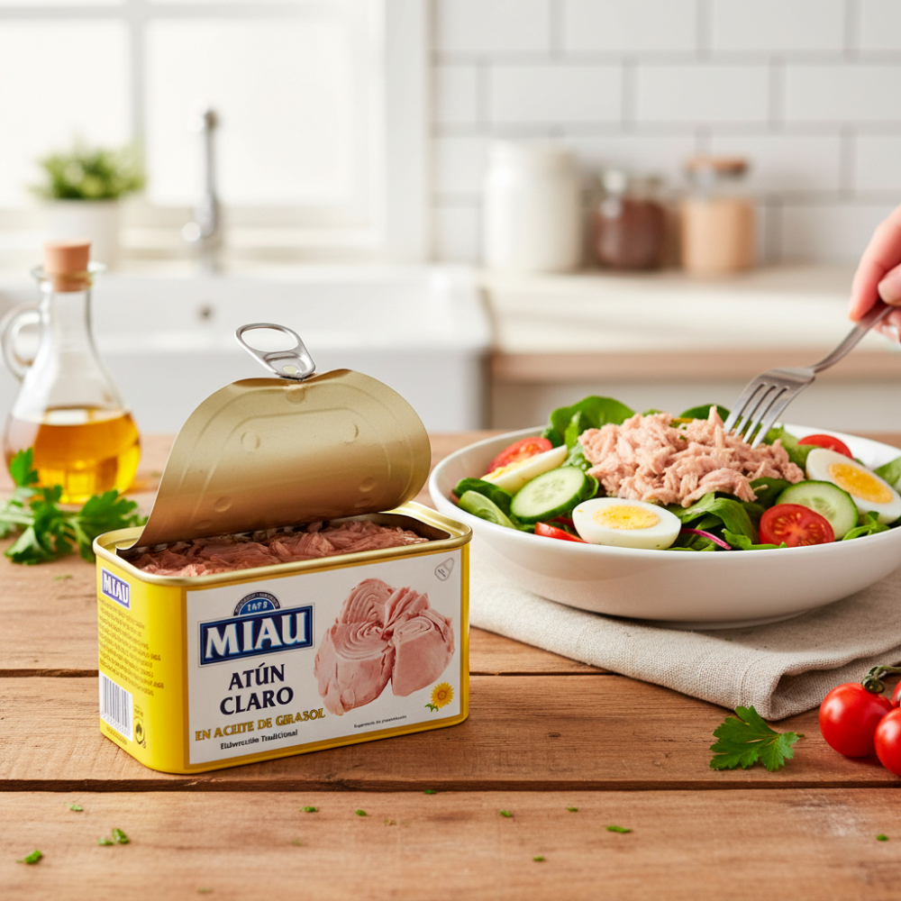 Atún Claro en aceite de girasol Miau (110 g / 3.88 oz) - Miniatura 4