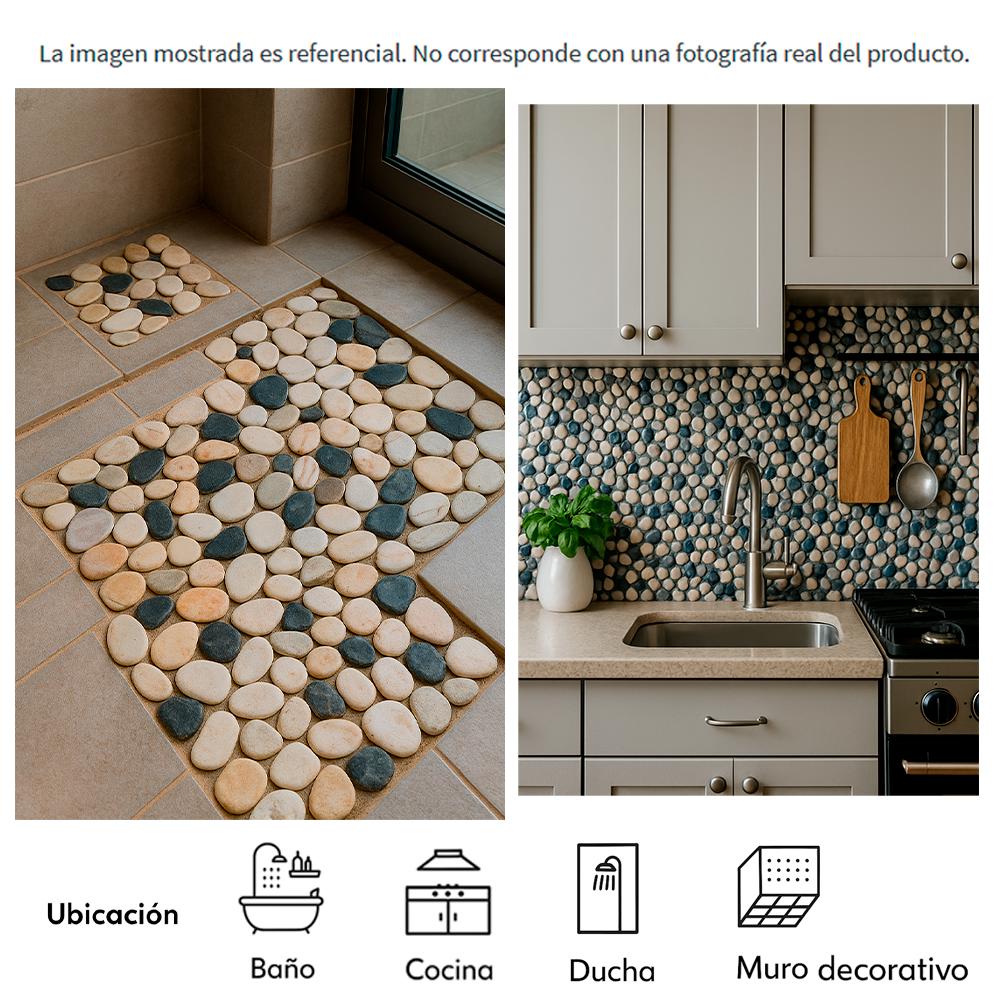 Caja de losas - Mosaico Spectra black piedra de río natural 27 x 27 cm Zeric (10 U) - Miniatura 2