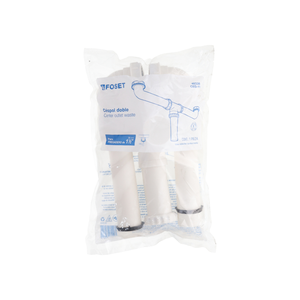 Cifa doble de fregadero 1 1/2 pulgadas Foset - Miniatura 3