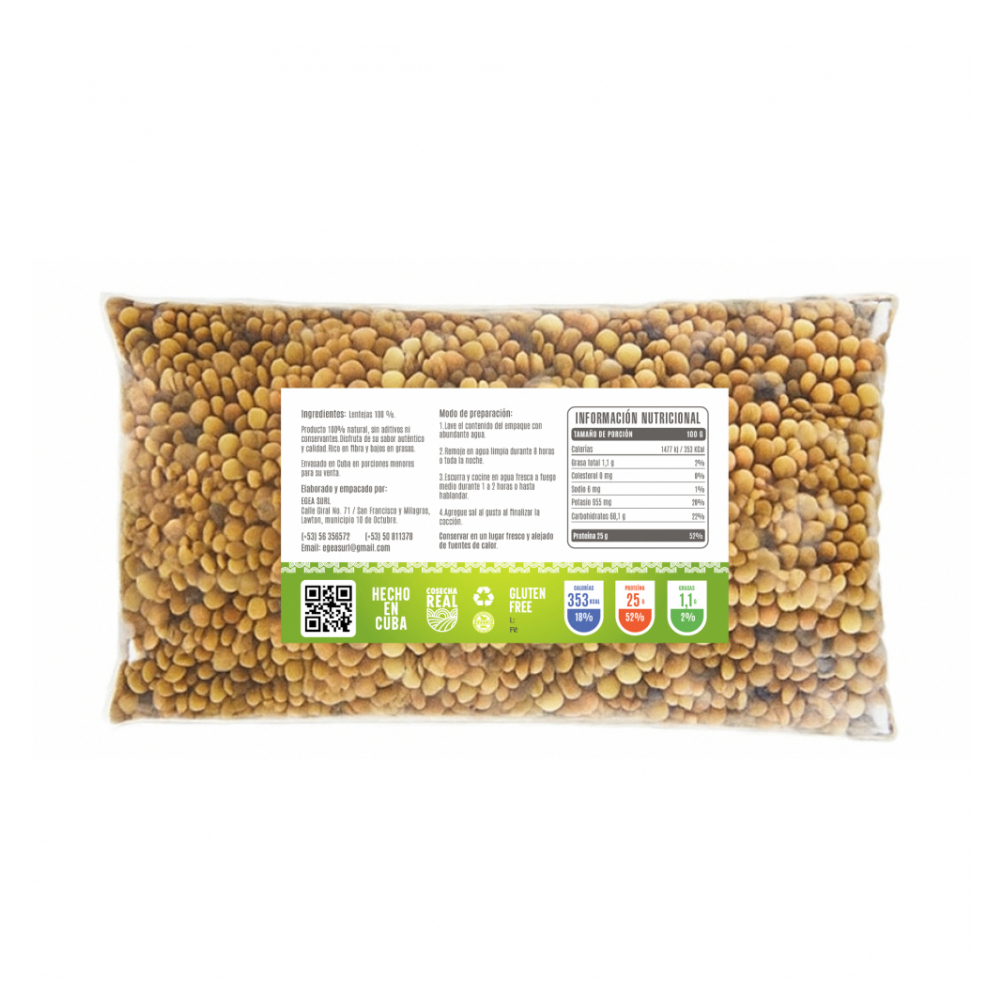Lentejas Cosecha Real (8 x 1 kg / 2.2 lb) - Miniatura 3