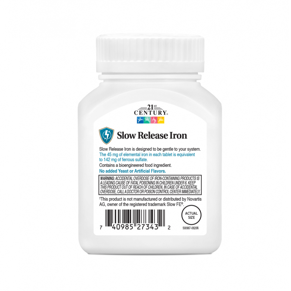 Hierro de liberación lenta 21st Century (60 tabletas) - Miniatura 3