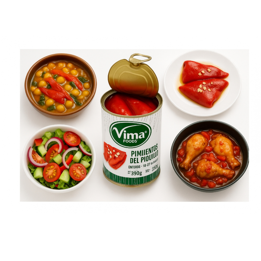 Pimientos del piquillo enteros Vima Foods (390 g / 13.75 oz) - Miniatura 2