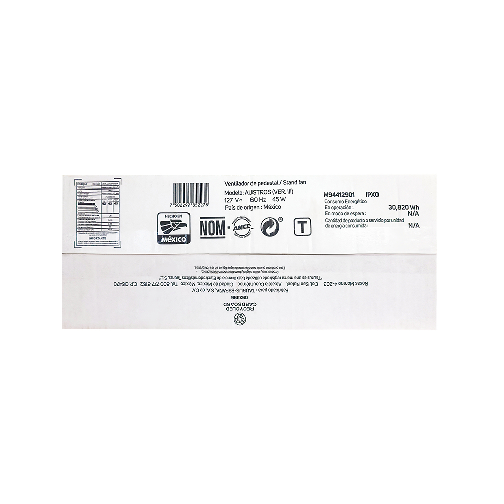 Ventilador de pedestal de 16 pulgadas Taurus Austros - Miniatura 3