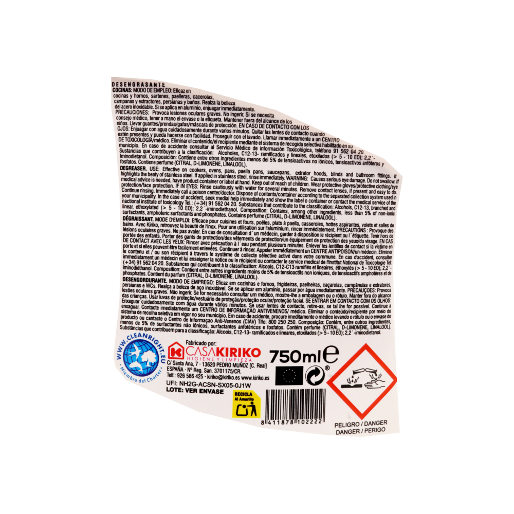 Desengrasante de cocina Kiriko (750 ml) - Miniatura 4