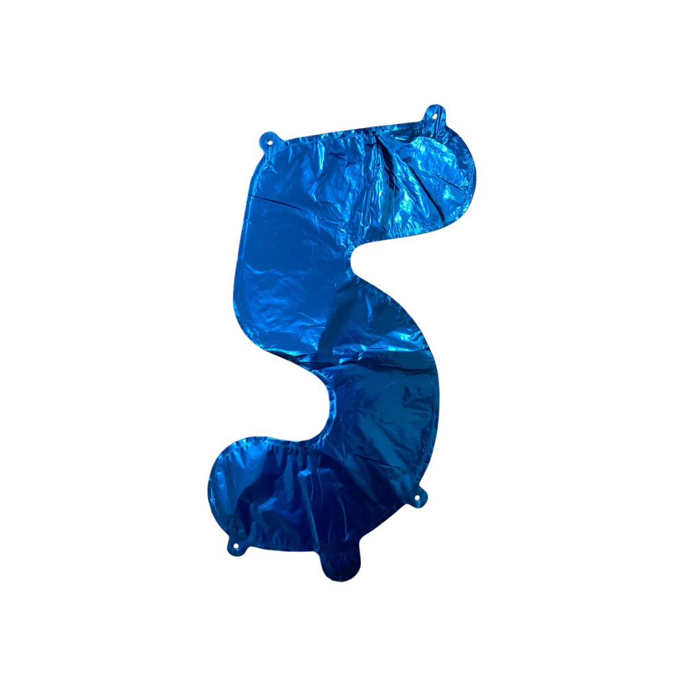 Globo azul número 5 Balloon (16 pulgadas) - Miniatura 3