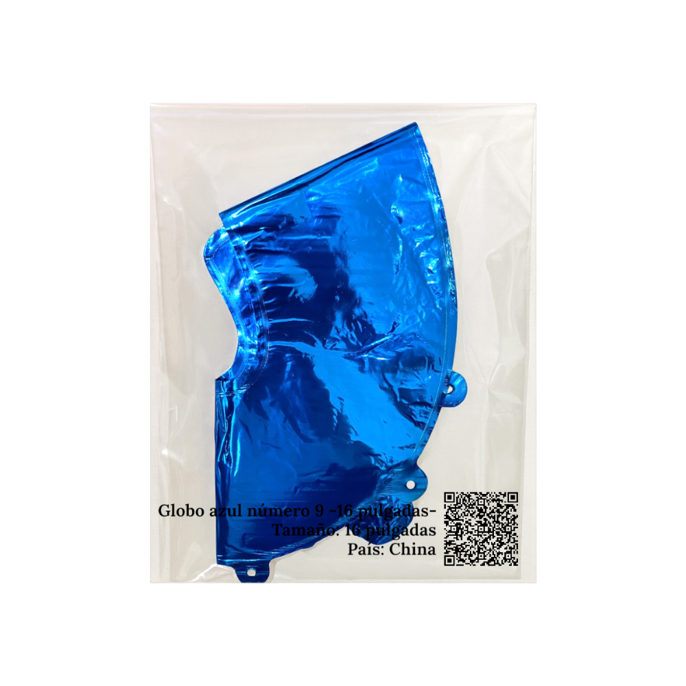 Globo azul número 9 Balloon (16 pulgadas) - Miniatura 4