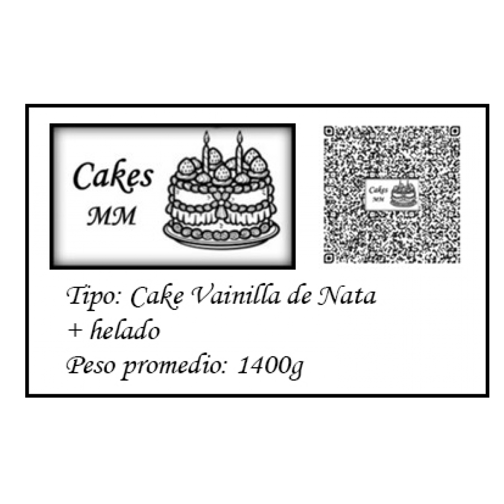 Cake de vainilla de nata (12 comensales) y helado Cakes MM - Miniatura 2