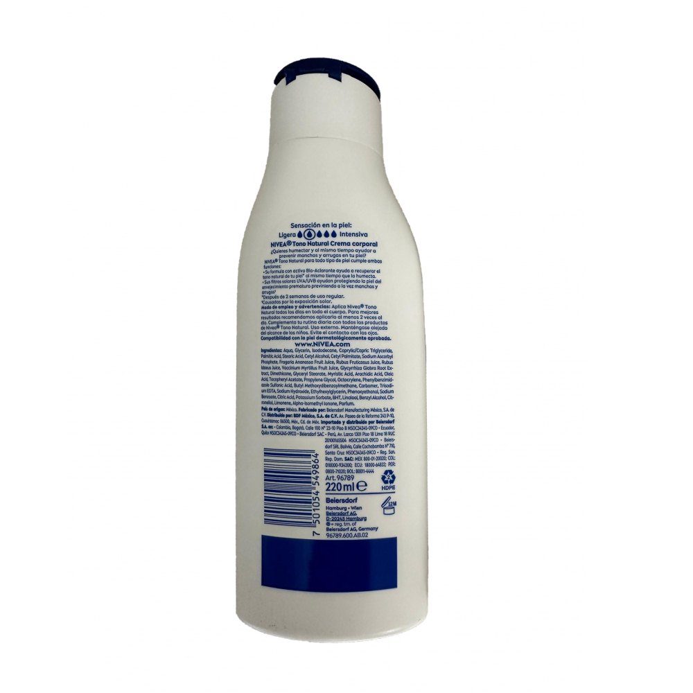 Crema corporal tono natural Nivea (220 ml) - Miniatura 2