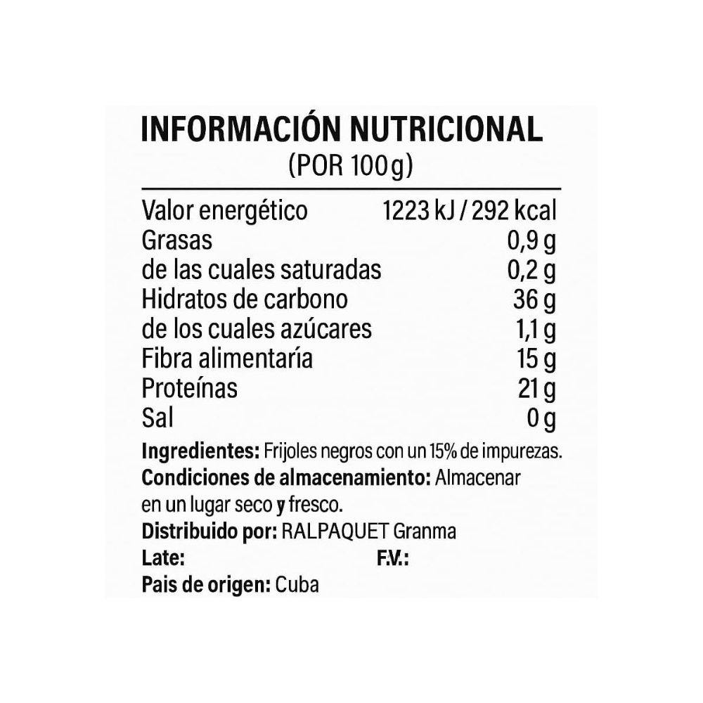 Frijoles negros Ralpaquet (1 kg / 2.2 lb) - Miniatura 2