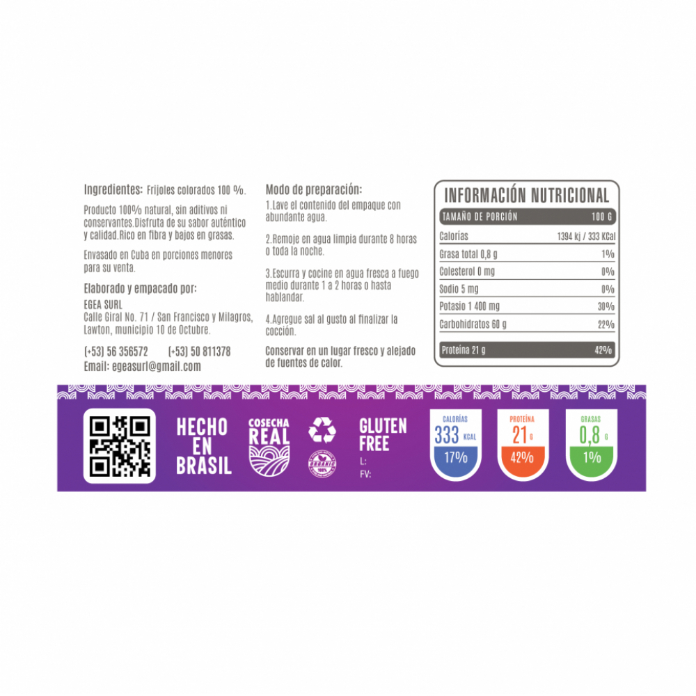 Frijoles colorados Cosecha Real (6 x 1 kg / 2.2 lb) - Miniatura 2