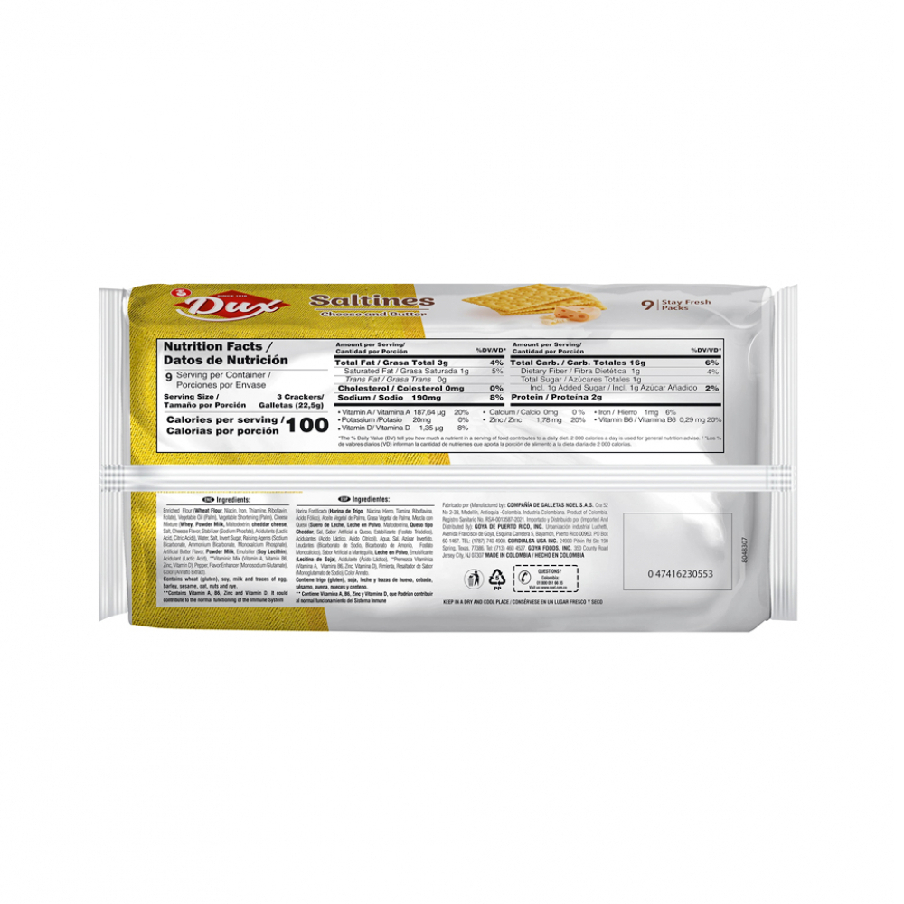 Galletas saladas sabor queso y mantequilla Dux (202.5 g / 7.14 oz) - Miniatura 2