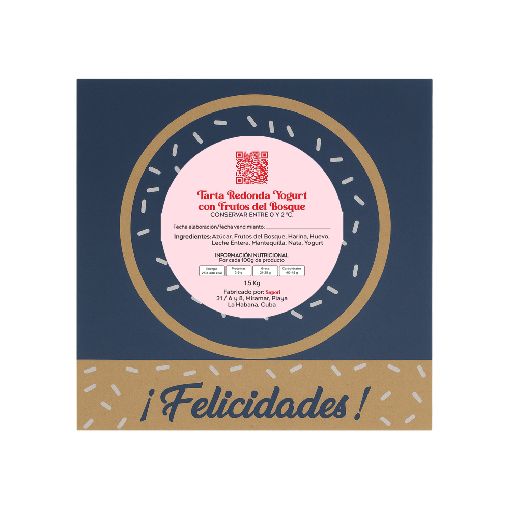 Tarta redonda de yogurt con frutos del bosque Sapori (12 personas) - Miniatura 3