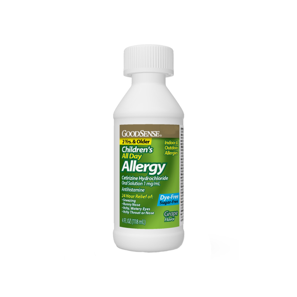 Clorhidrato de cetirizina suspensión oral sabor uva para niños 1 mg / ml GoodSense (118 ml / 4 fl. oz) - Miniatura 2