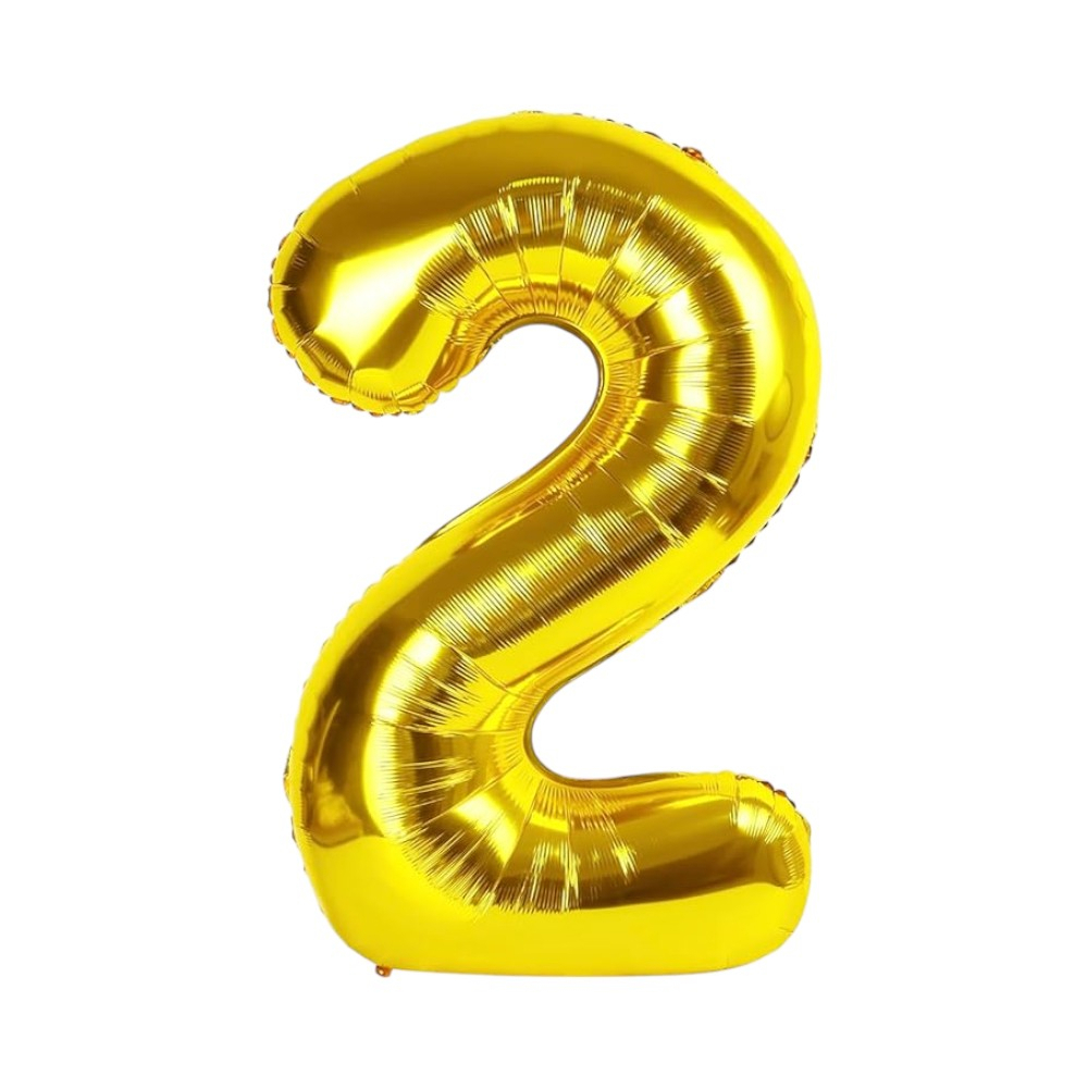 Globo dorado Número 2 Balloon (32 pulgadas) - Miniatura 2