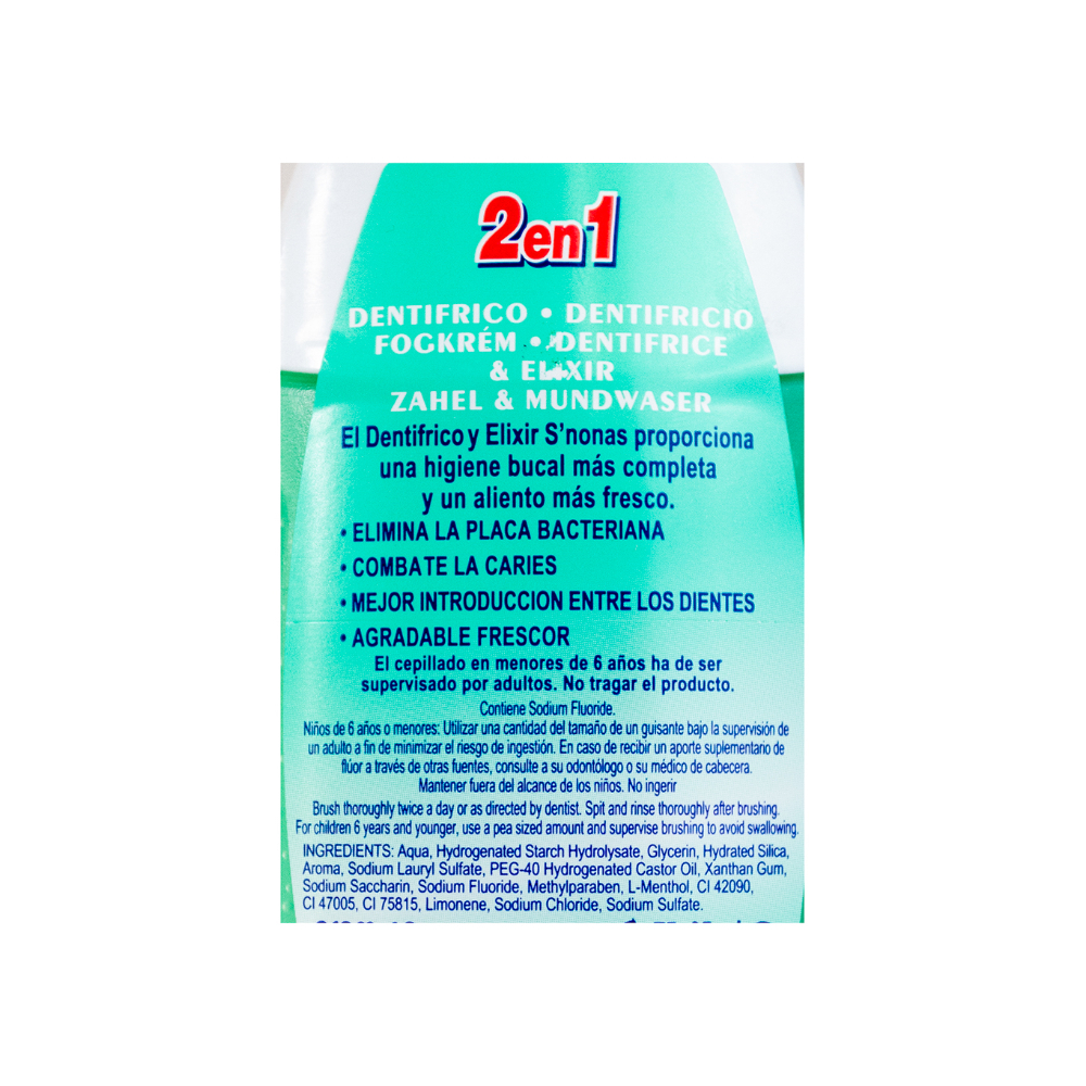 Dentífrico elixir clorofila S'nonas (100 ml / 3.38 oz) - Miniatura 3