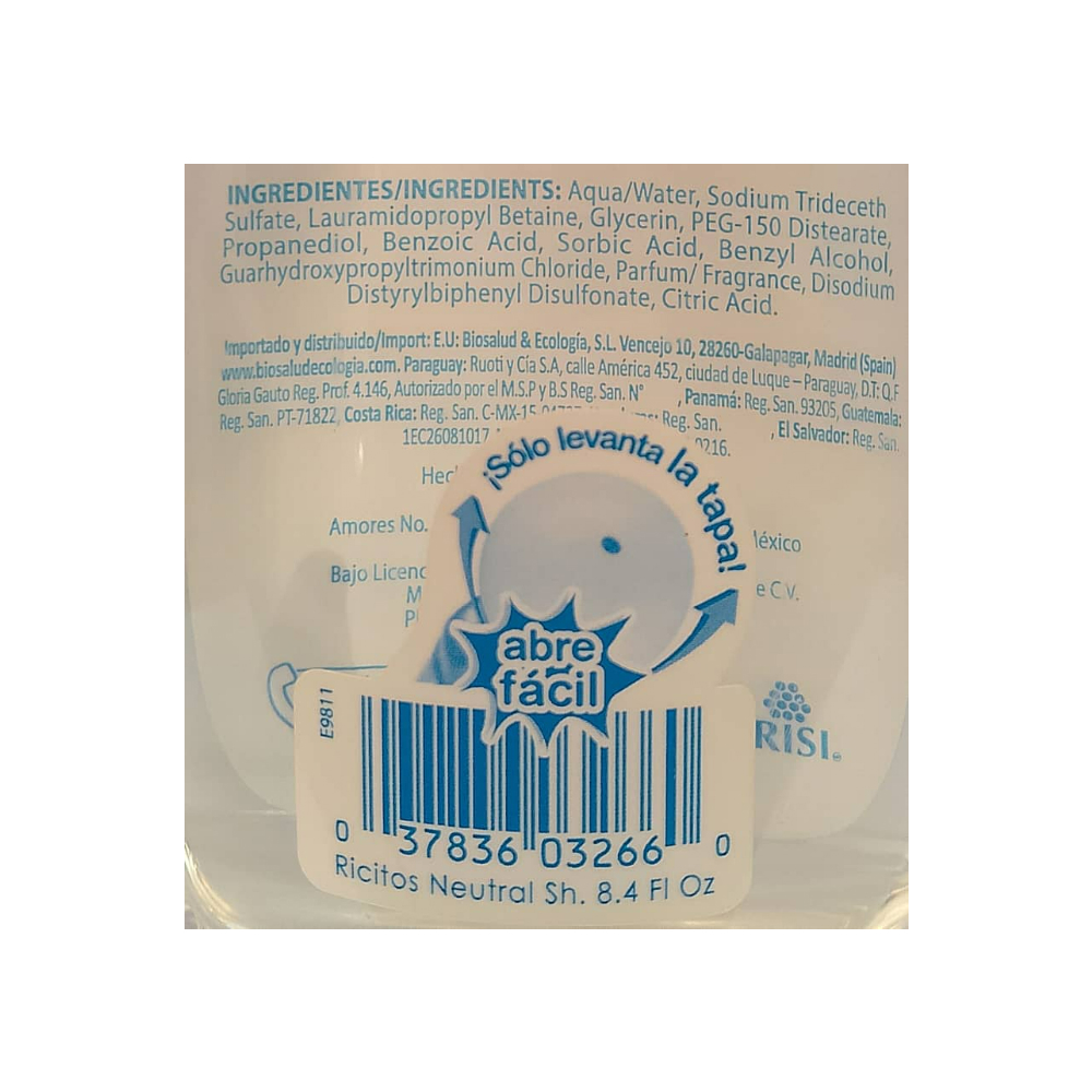 Champú neutro para bebé Ricitos de Oro (250 ml / 8.4 fl.oz) - Miniatura 2