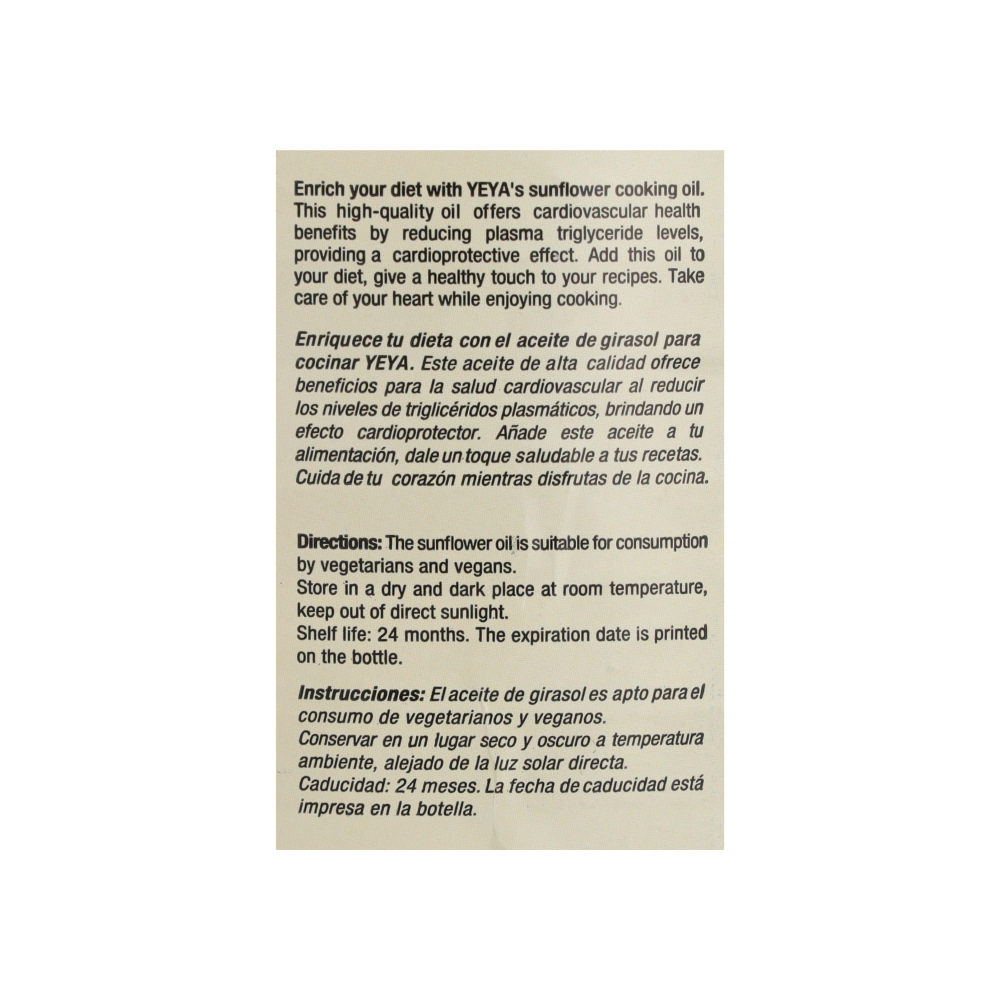 Aceite de girasol refinado YEYA (3 x 3 L) - Miniatura 2