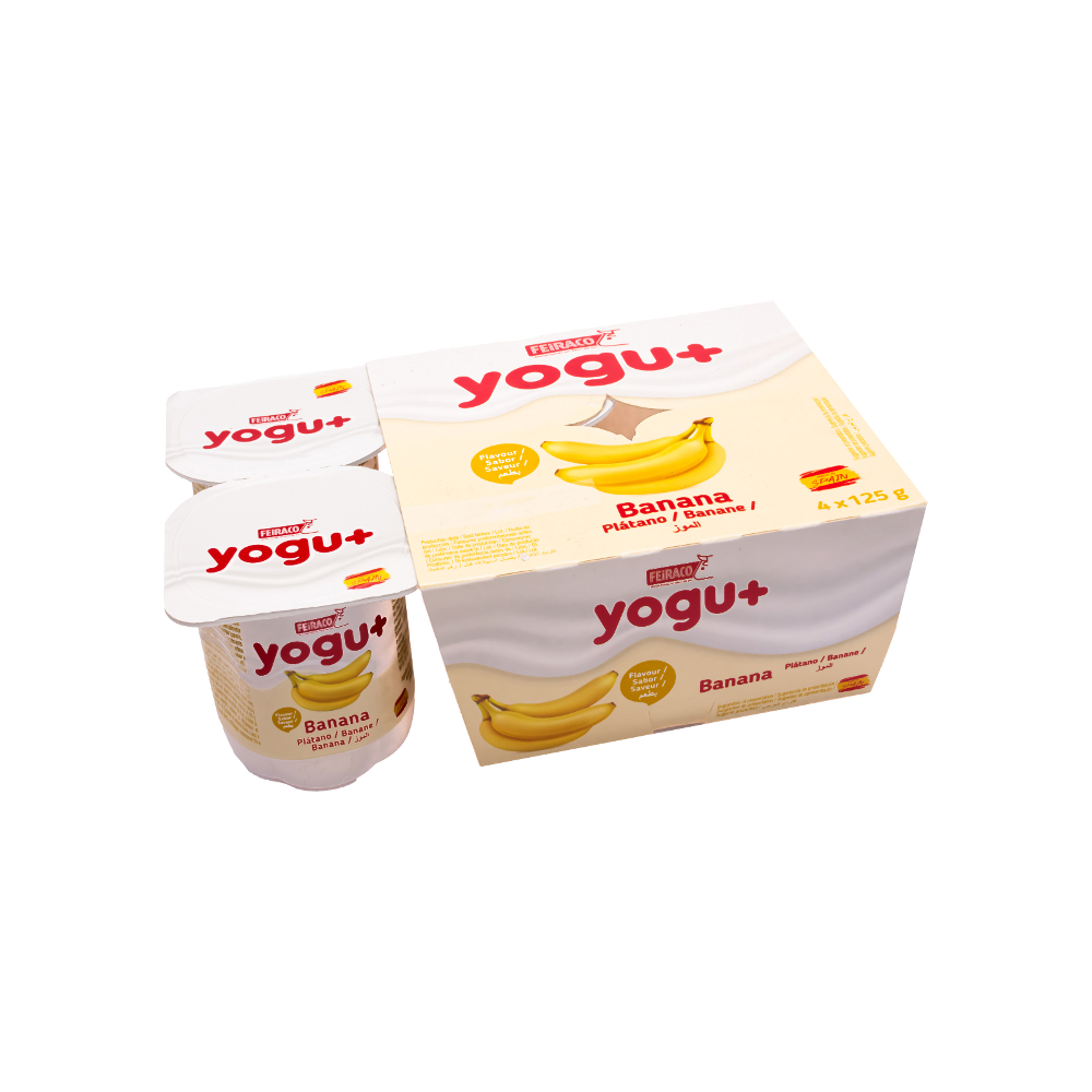 Yogurt de Plátano  yogu+ Feiraco (48 x 125 g / 4.4 oz) - Miniatura 2