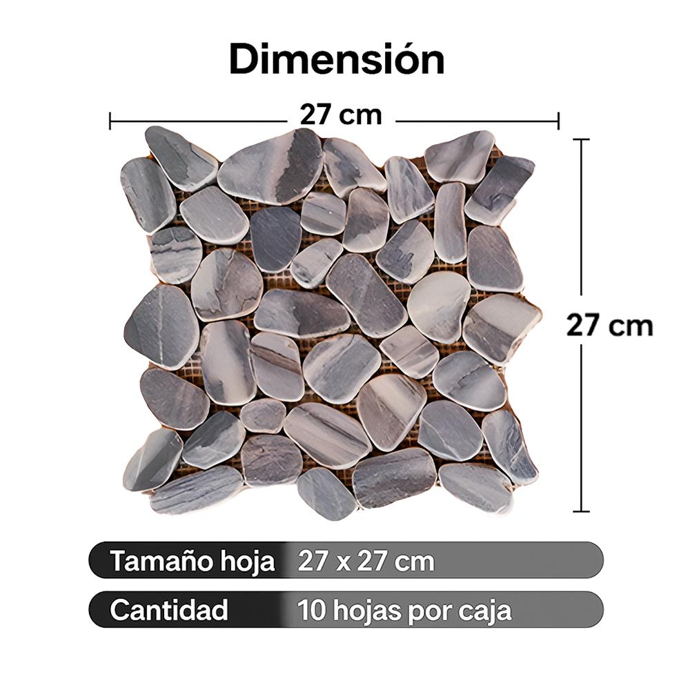 Caja de losas - Mosaico Nami Grey 27 x 27 cm – piedra natural Zeric (10 U) - Miniatura 3