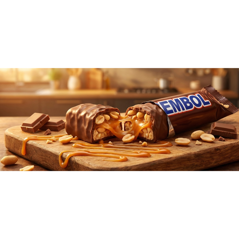 Barra de chocolate rellena de caramelo y maní Sembol Tago (50 g / 1.76 oz) - Miniatura 4