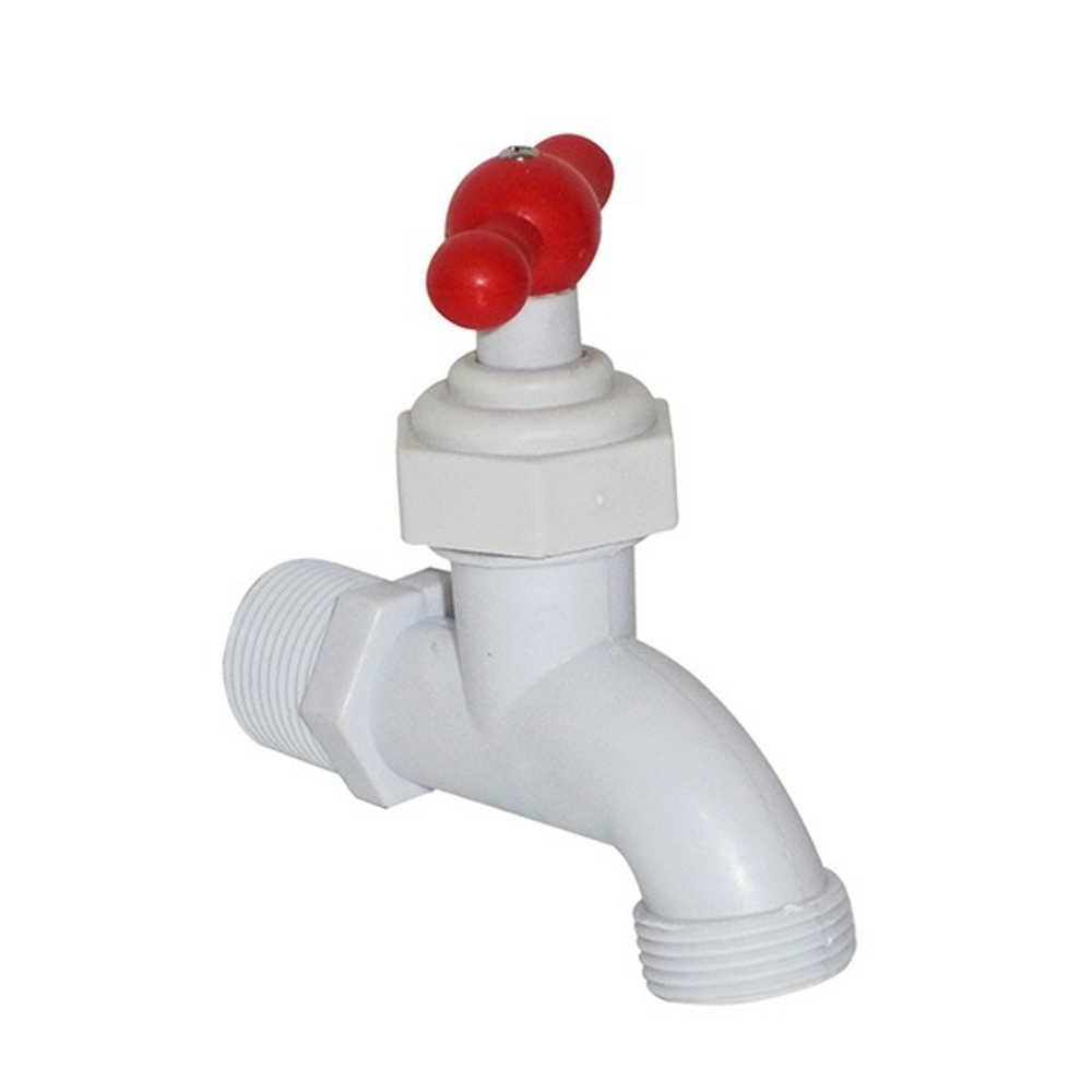 Llave de agua PVC blanca Y roja Aqua Plus - Miniatura 2