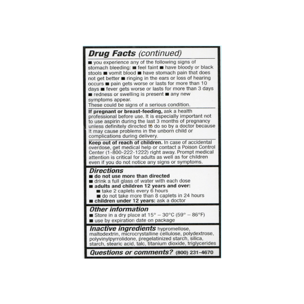 Acetaminofén 250 mg + Aspirina 250 mg + Cafeína 65 mg Rugby (100 tabletas) - Miniatura 4