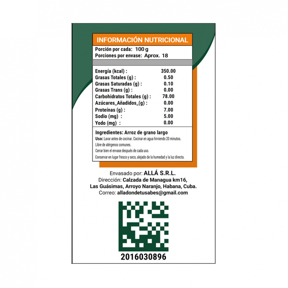 Arroz de grano largo ALLÁ (1.81 kg / 4 lb) - Miniatura 3