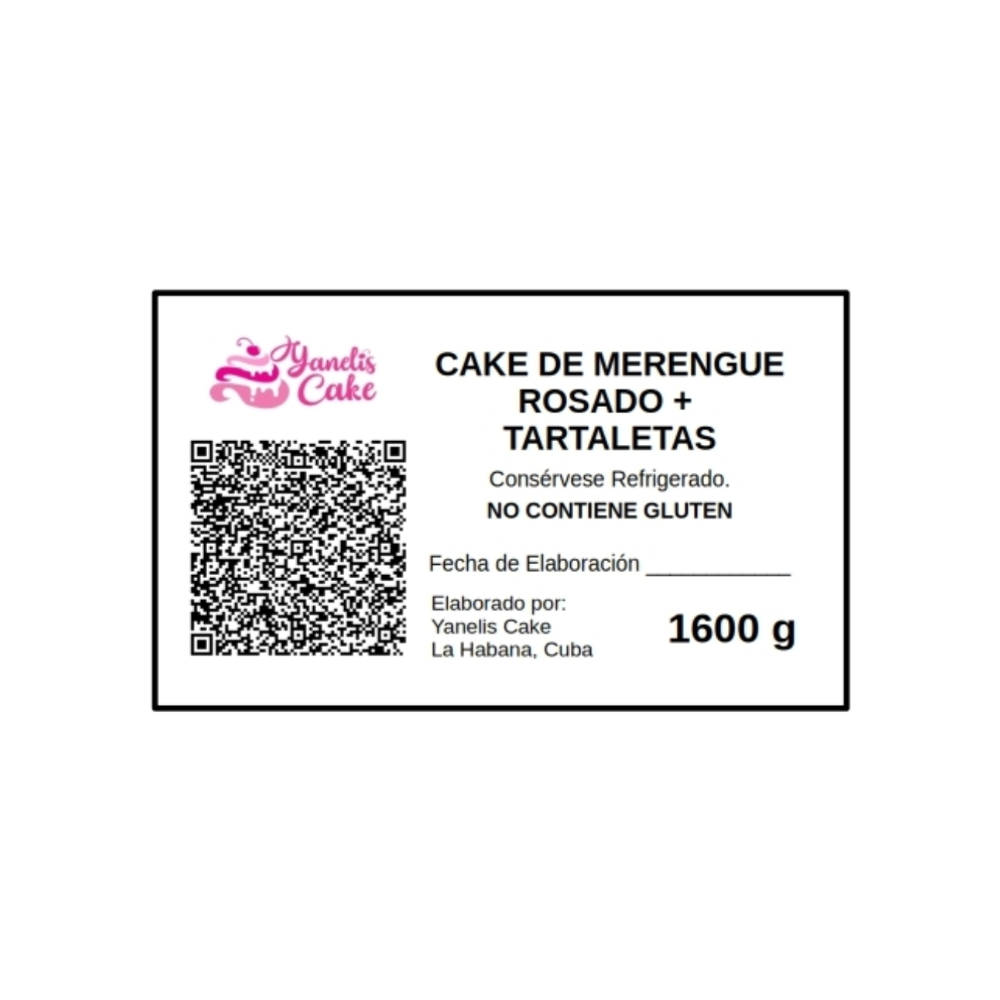 Cake de merengue rosado (6 comensales) + tartaletas - Miniatura 2