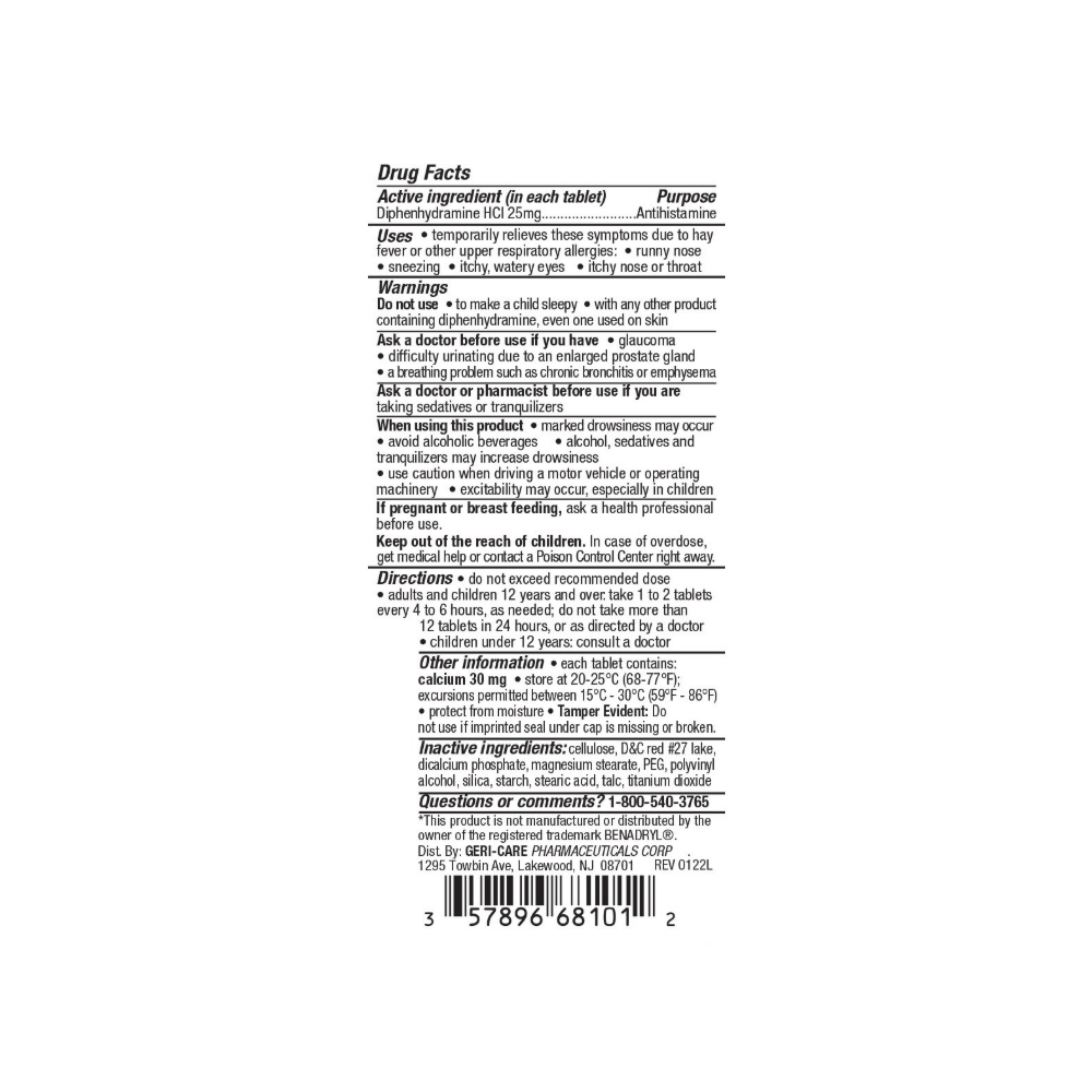 Difenhidramina HCI 25 mg Gericare (100 tabletas) - Miniatura 2