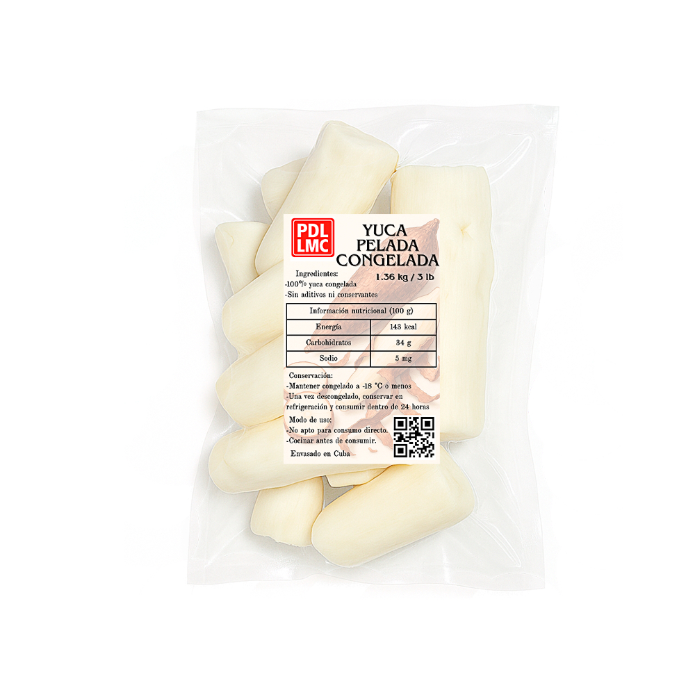 Yuca pelada congelada PDL LMC (1.36 kg / 3 lb) - Miniatura 2