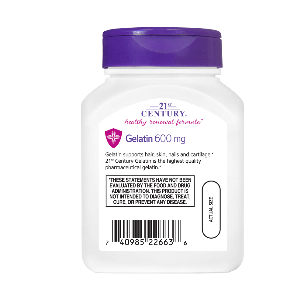 Gelatina 600 mg 21st Century (100 cápsulas) - Miniatura 2